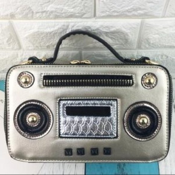 Handbags - Gold Boombox Cassette Player Harajuku Handbag Bag